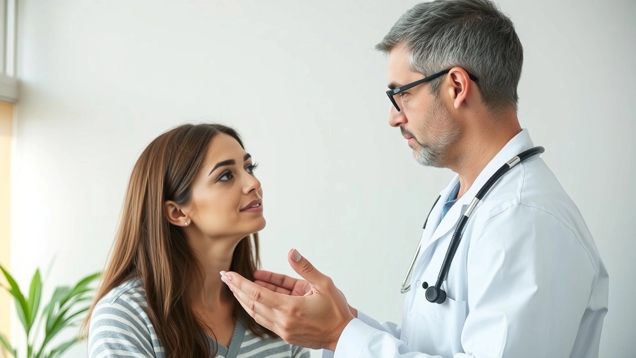 person avec un professionnel de la santé sur l'oil pulling