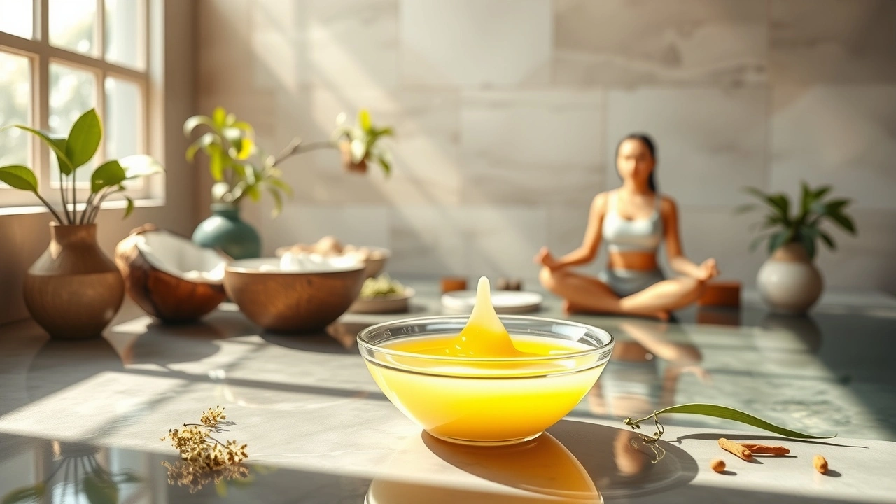 Illustration de l'harmonisation des énergies par l'oil pulling en Ayurveda.