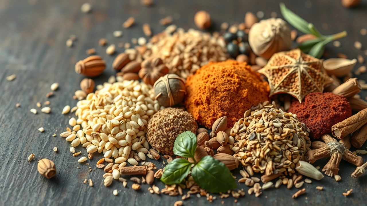 mélange d'herbes ayurvédiques pour la santé buccale