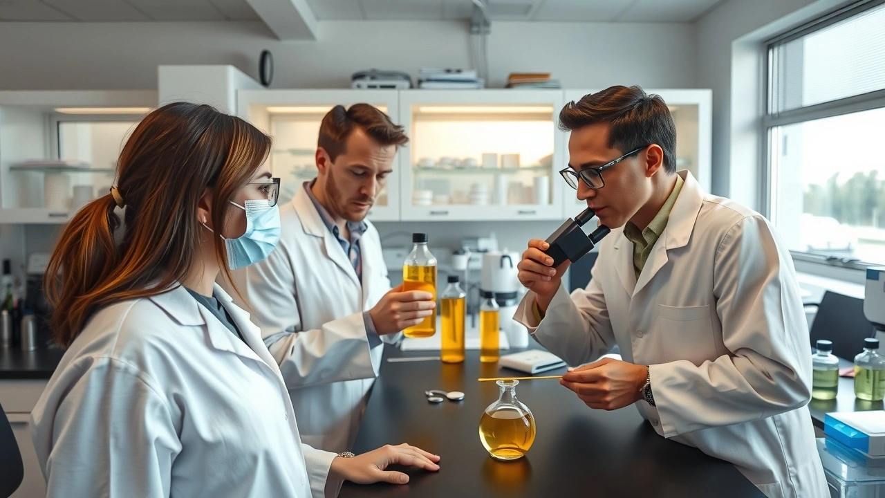 laboratoire avec des scientifiques étudiant les effets de l oil pulling