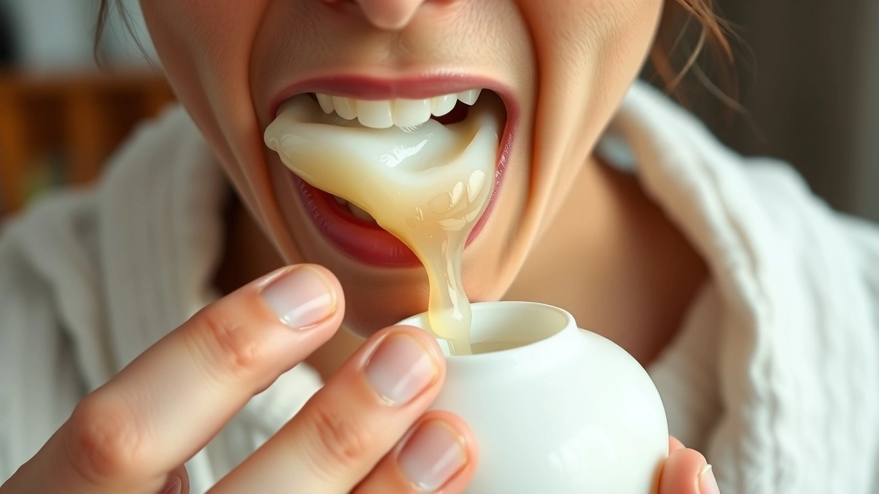 person tirant de l'huile avec de l'huile de coco