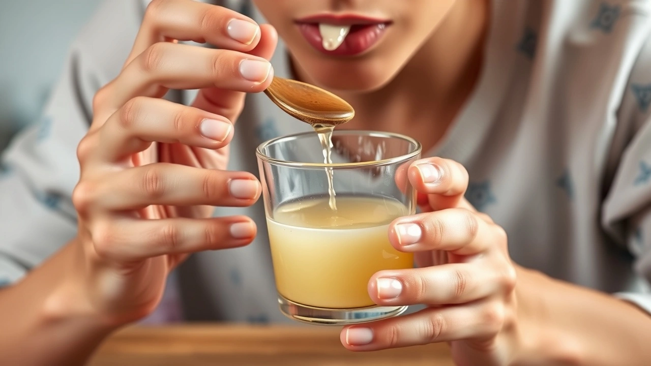 person utilisant de l'huile de coco pour le oil pulling