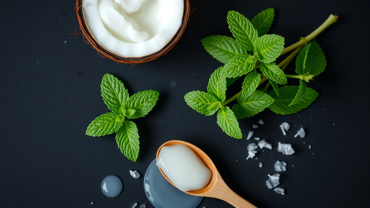 photo d'une table avec ingrédients pour oil pulling