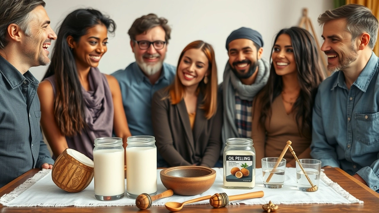 groupe de personnes partageant leurs experiences sur le oil pulling