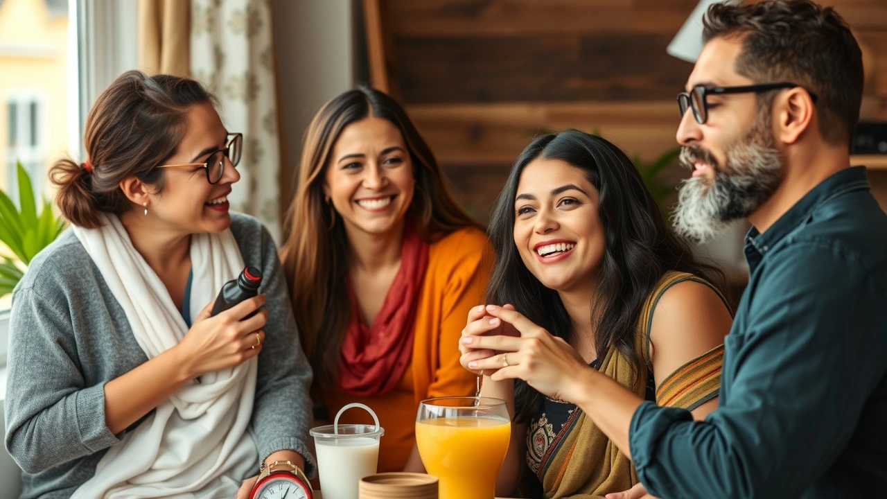 groupe de personnes discutant de l oil pulling