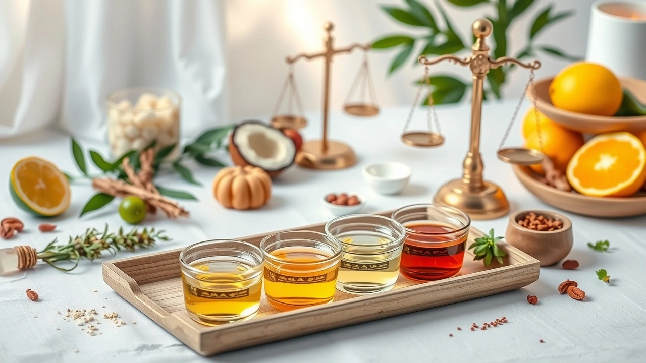 Une illustration des effets de l'huile de pulling sur l'équilibre doshique.