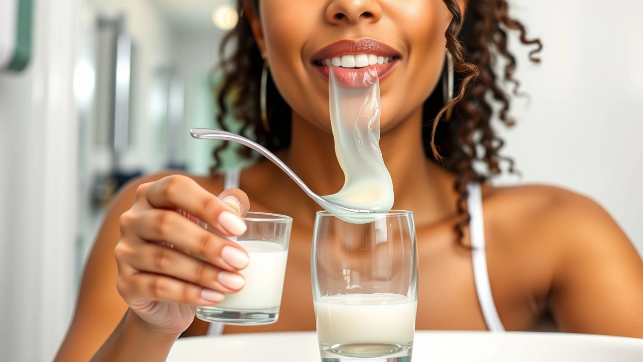 person utilisant de lhuile de noix de coco pour oil pulling