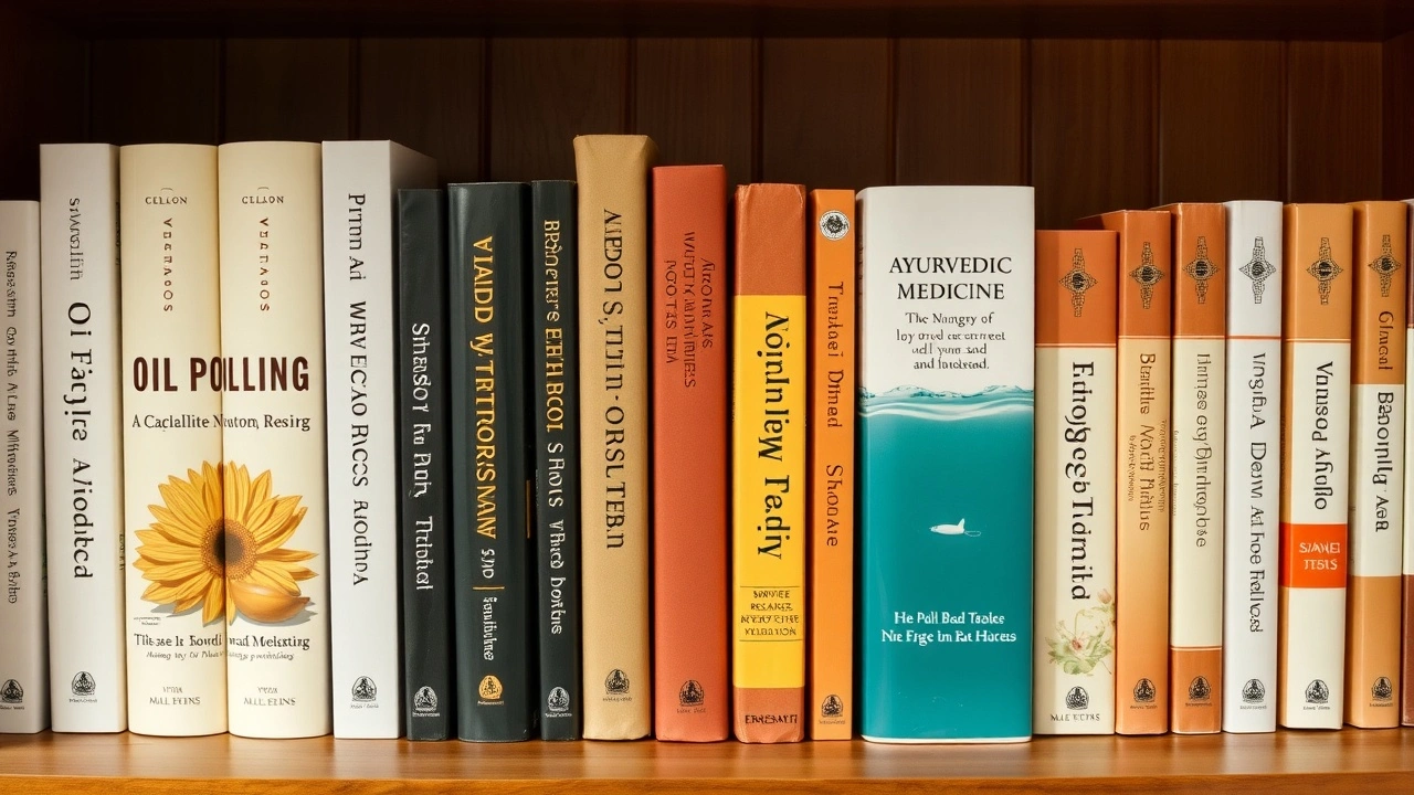 shelf pleine de livres sur lhuile de noix et lamdecine ayurvedique