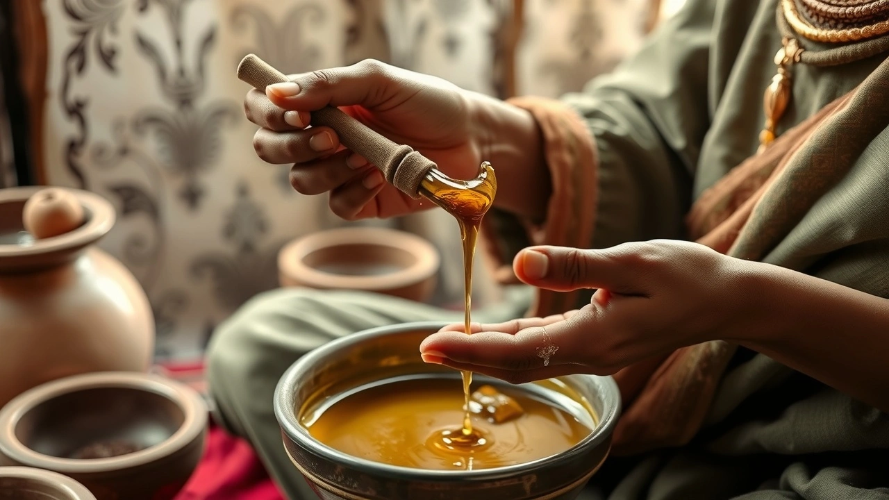 Une personne pratiquant l'huile de neem en oil pulling