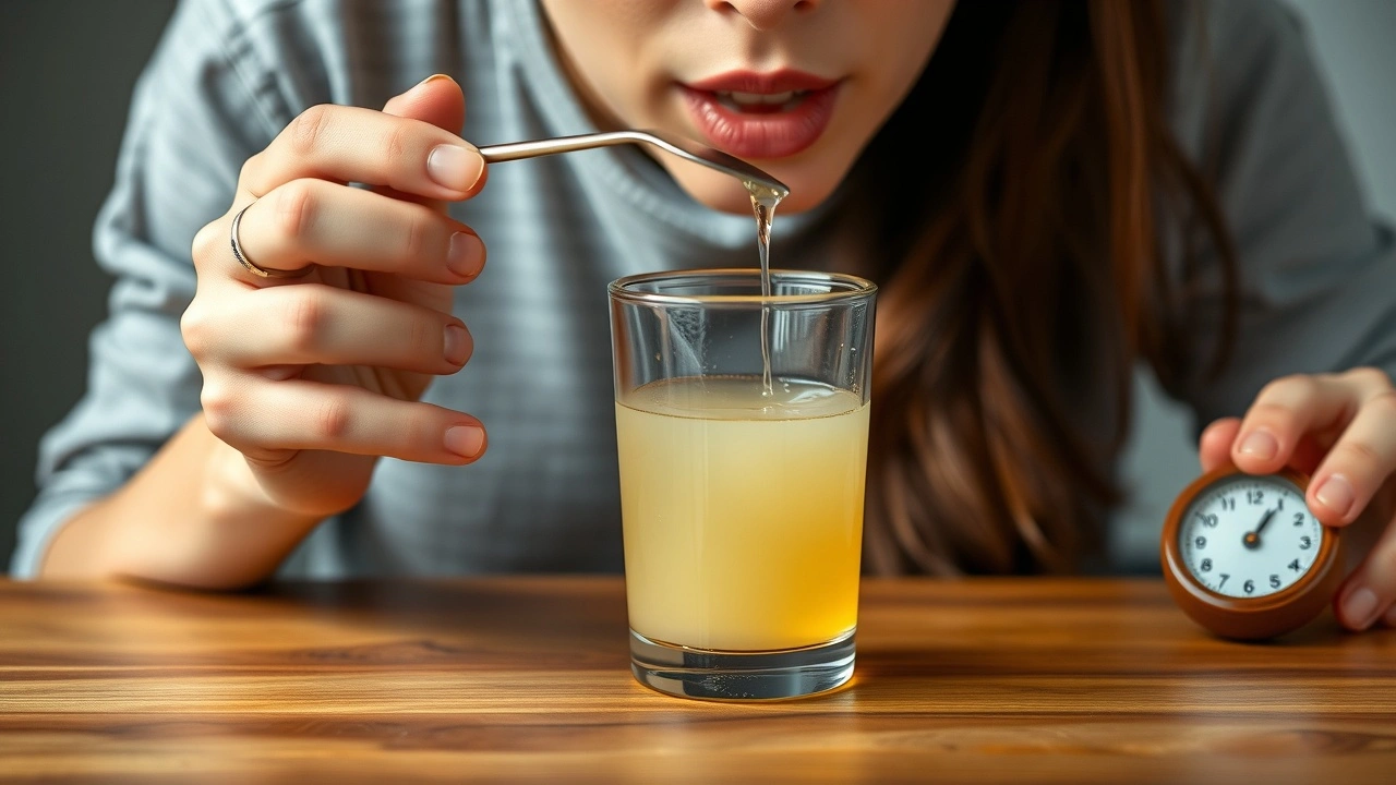 person utilisant de l'huile de coco pour le oil pulling