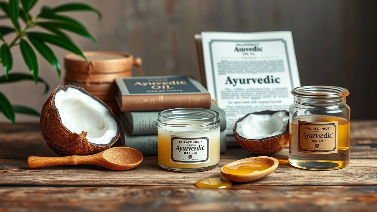 livres ayurvédiques et fournitures d'huile de pulling