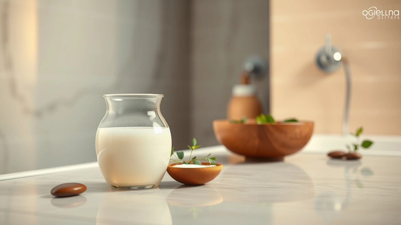 Une scène sereine illustrant le bien-être buccal par le bain d'huile