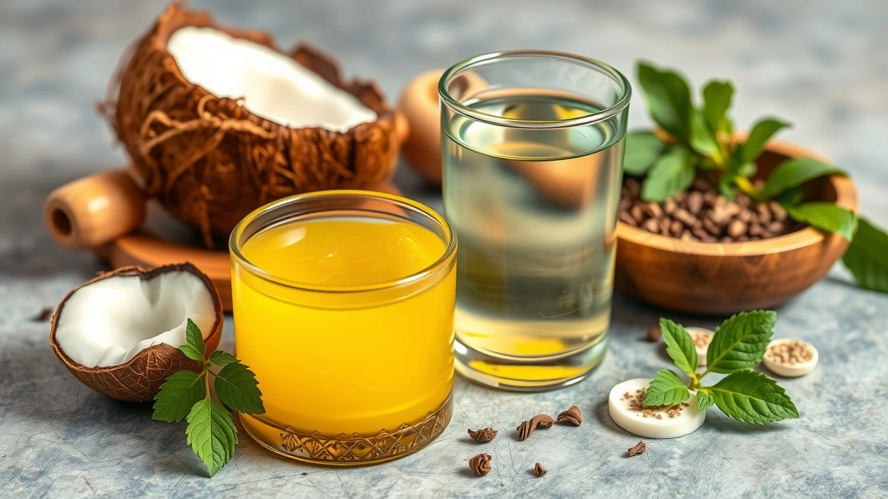 configuration ayurvedique pour l'huile de tirage