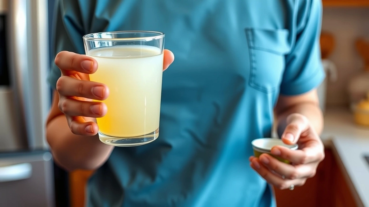 une personne dans une cuisine avec de l'huile de coco