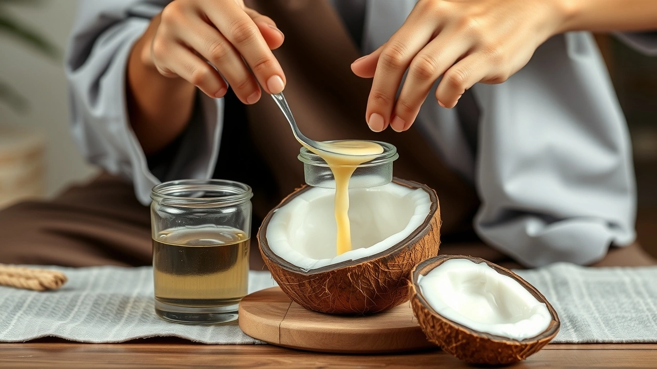 praticien ayurvédique faisant du oil pulling
