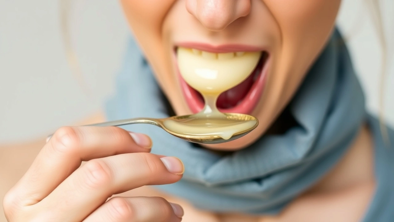 person utilisant de l'huile de noix de coco pour le oil pulling