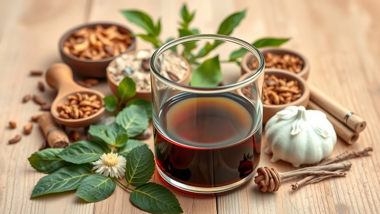 herbes ayurvédiques et matériel de bain d'huile