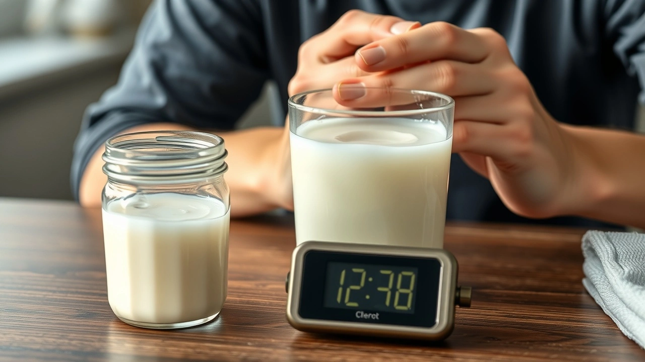 une personne pratiquant le oil pulling avec de l'huile de coco