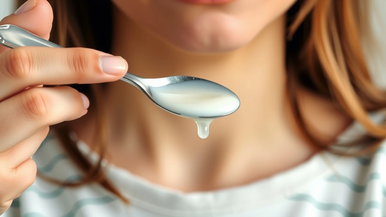 person utilisant de lhuile de coco pour le oil pulling