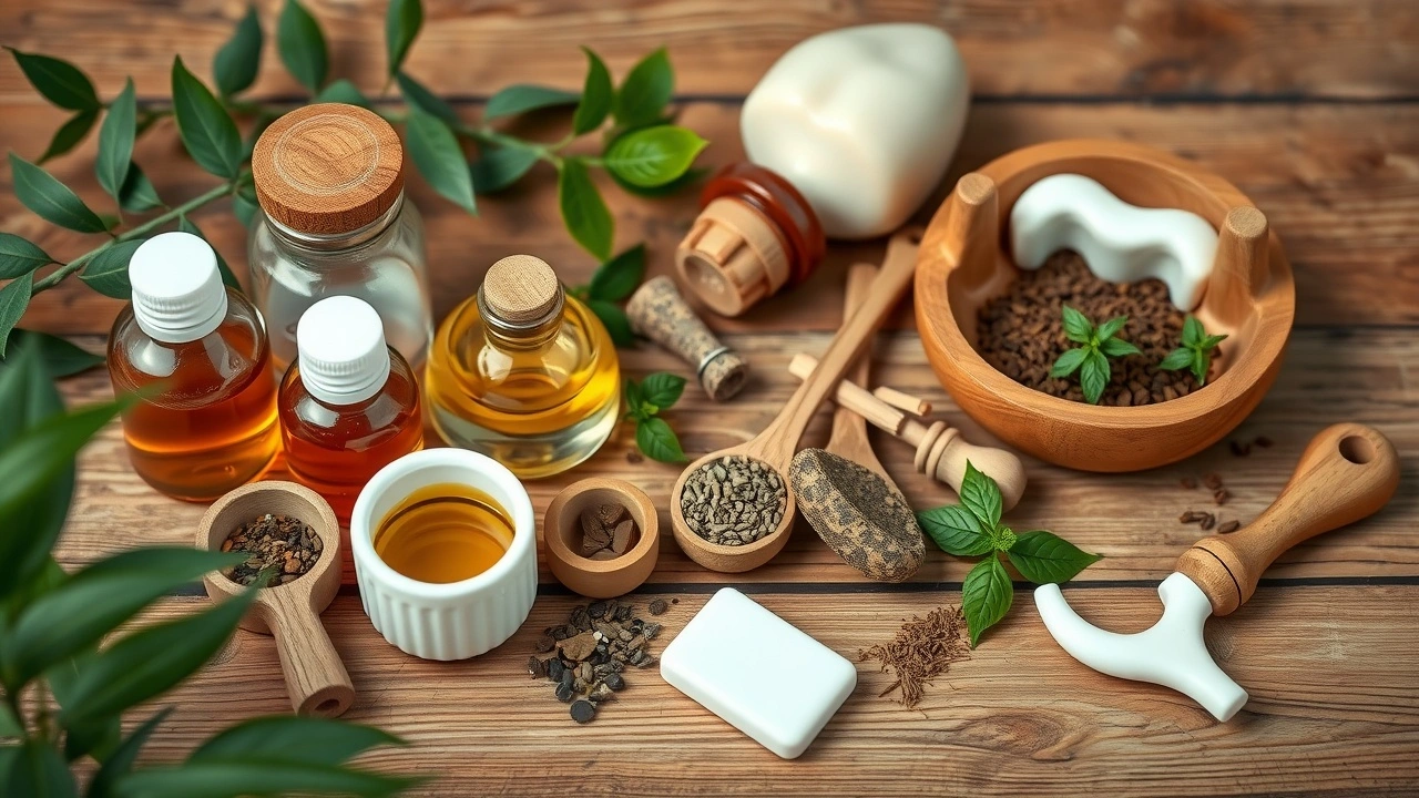 outils ayurvédiques pour le rinçage à l'huile