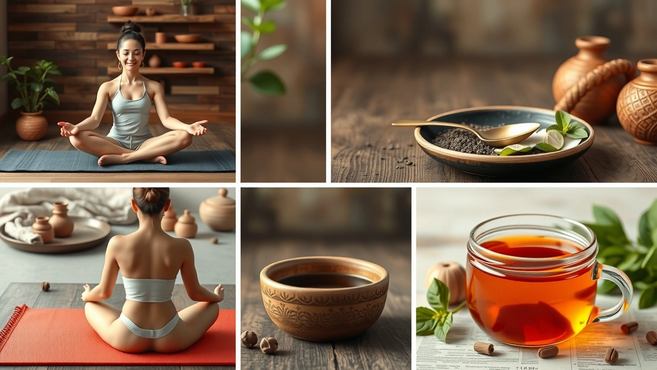 pratiques de bien-être incluant le yoga et l'huile